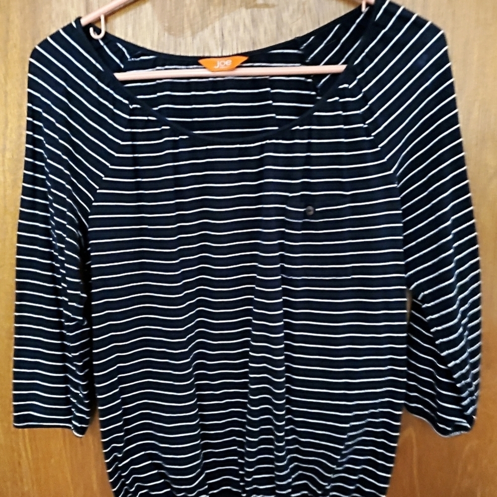 Blue And White Cotton Striped Shirt